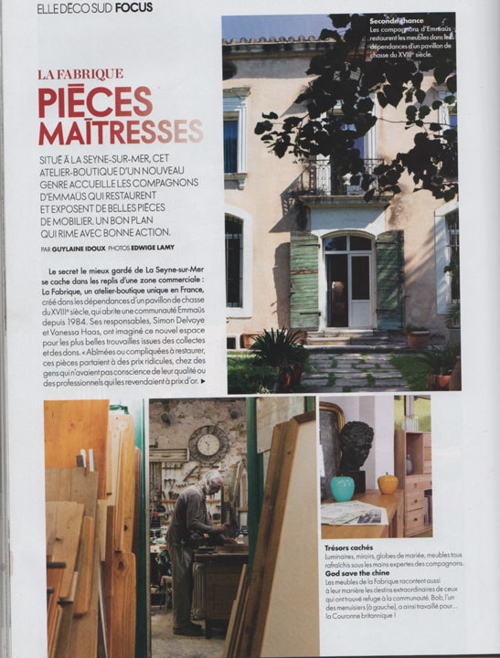 ELLE DECORATION octobre 2018 et EMMAUS